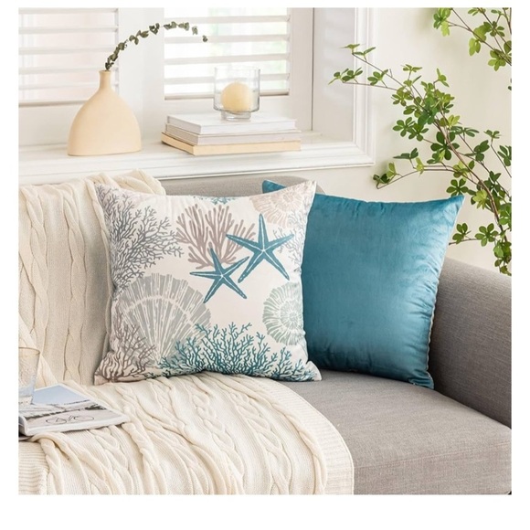 Coastal Starfish Throw Pillow Covers - Picture 1 of 7